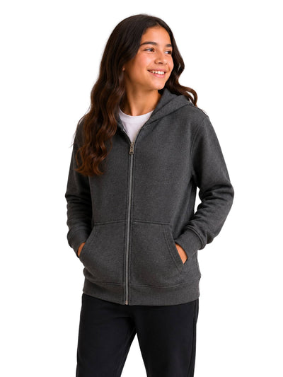Melton fleece-lined sweatshirt in grey