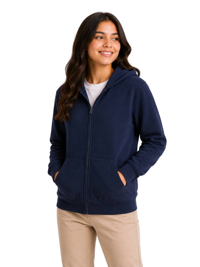 Navy blue melton lined sweatshirt
