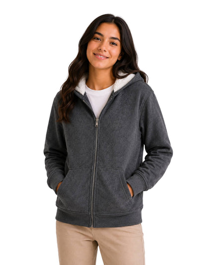 Dark Grey Fleece-Lined Melton Sweatshirt