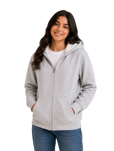 Light grey fleece-lined Melton sweatshirt