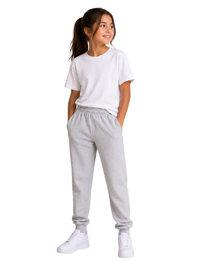 Light gray fleece-lined sweatpants