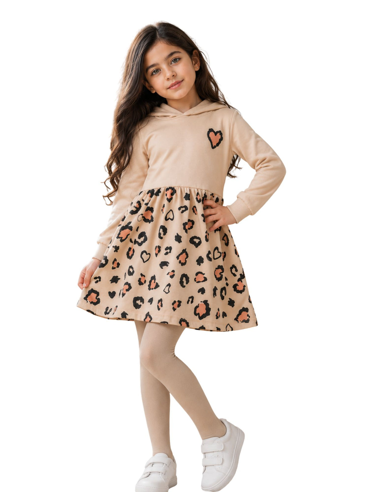 Girls' Winter Leopard Love Dress