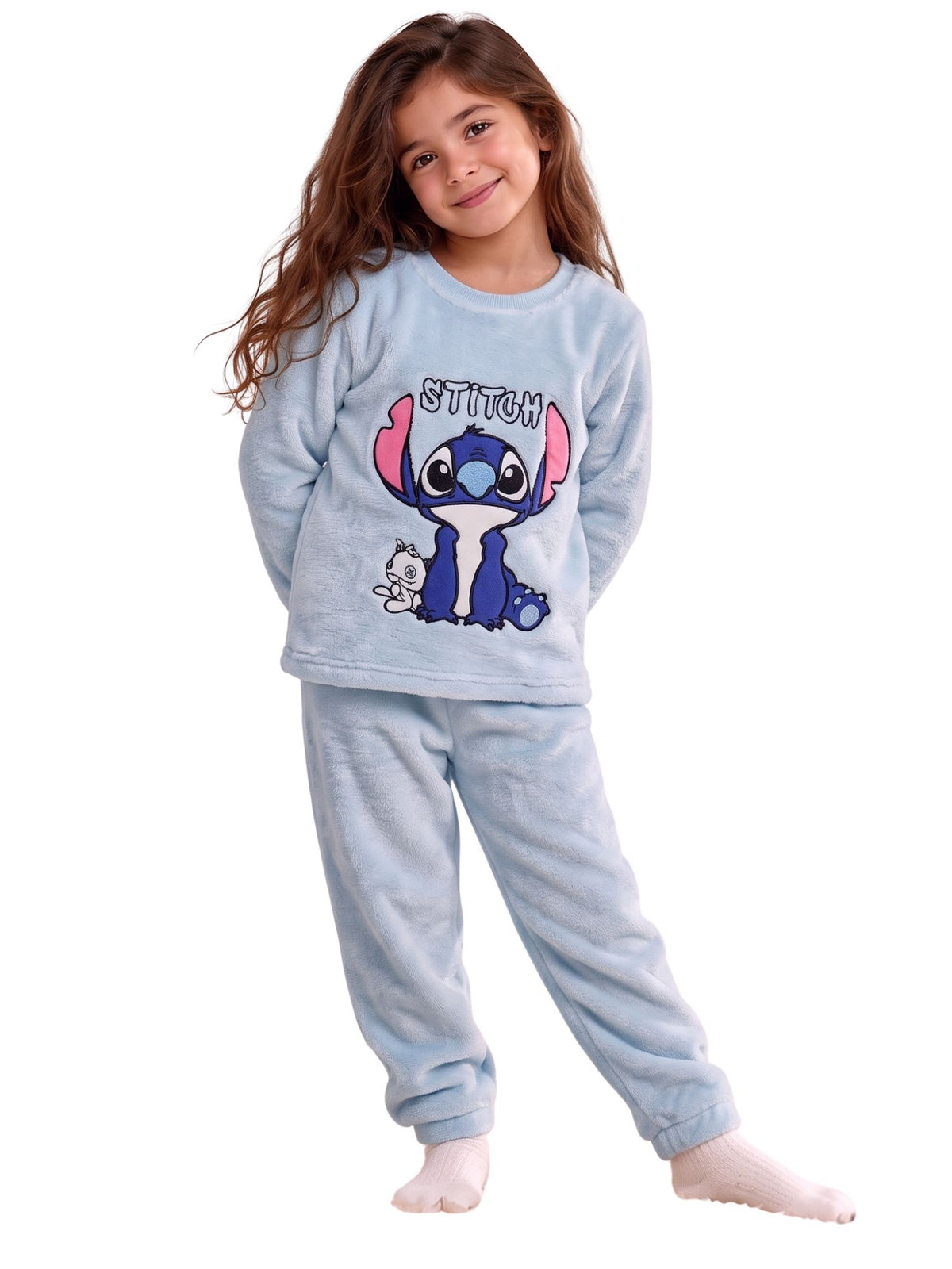 Blue Alien Girls' Winter Pajama Set