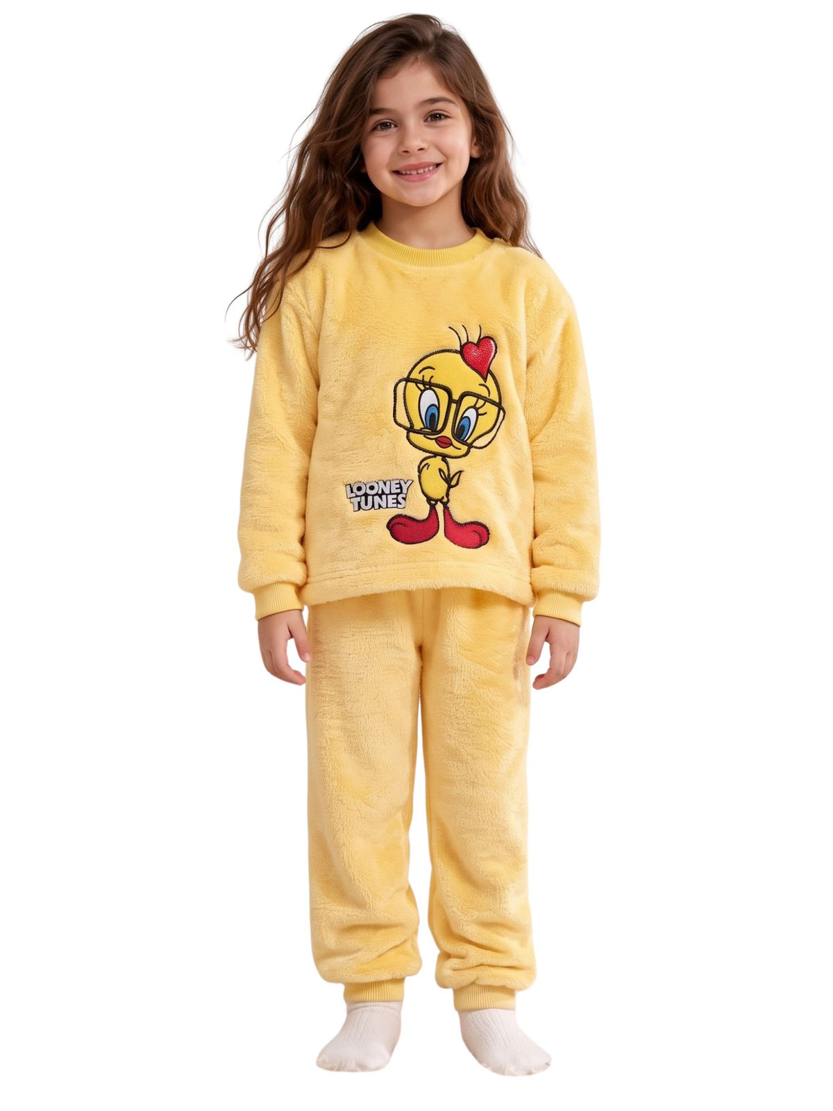 Cute Bird Girls' Winter Pajama Set
