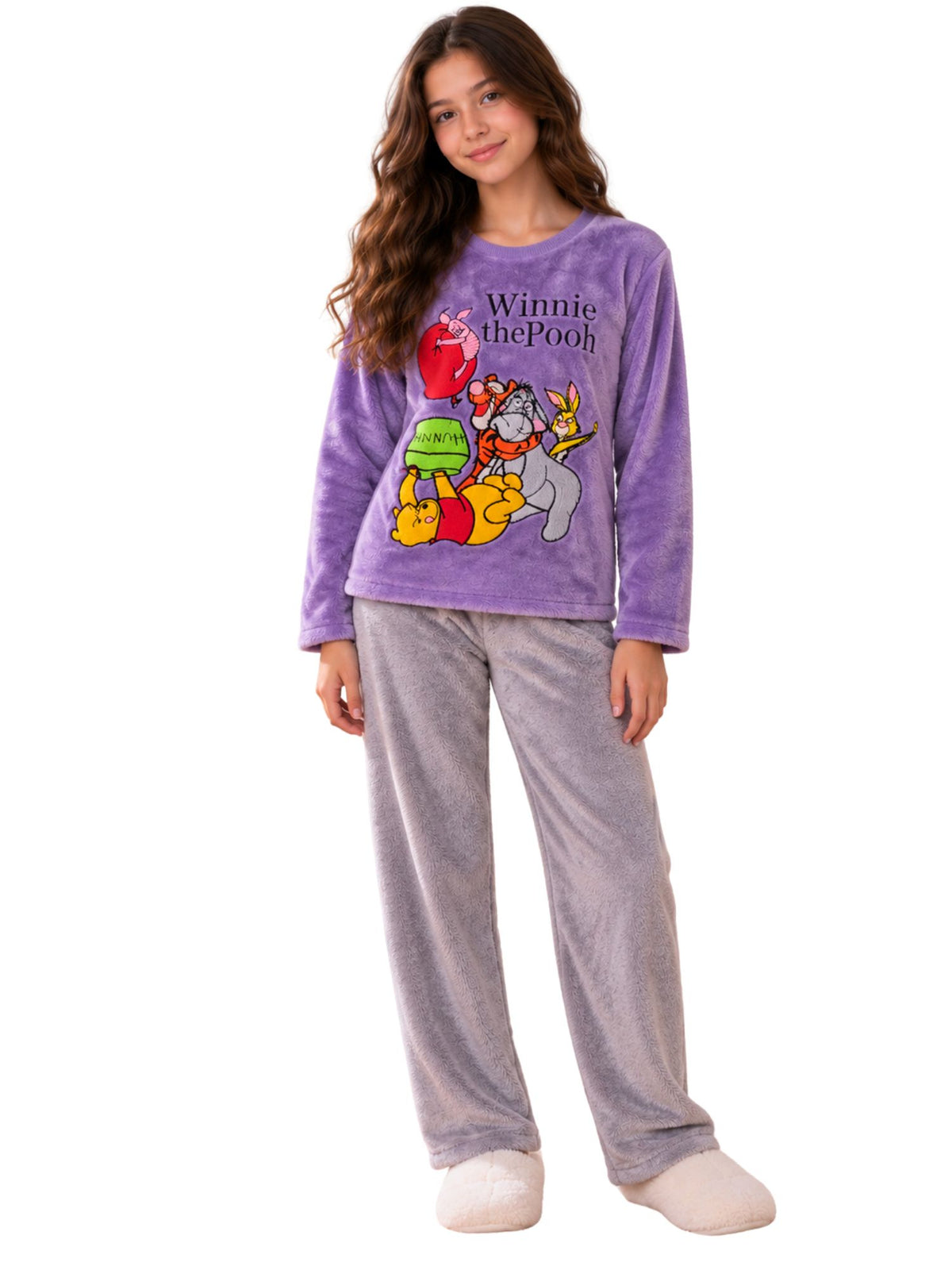 Girls' Winnie The Pooh Winter Polar Fleece Pajama Set