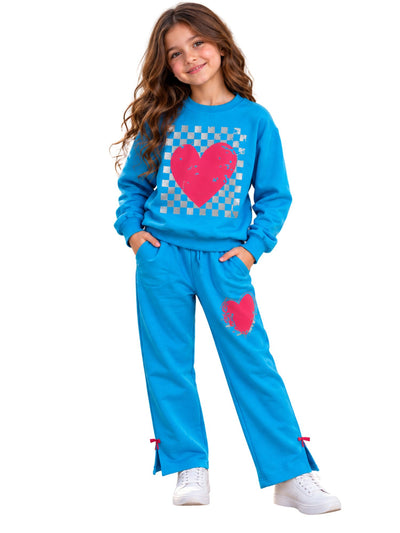 بيجامة Checkered Heart شتوي بناتي