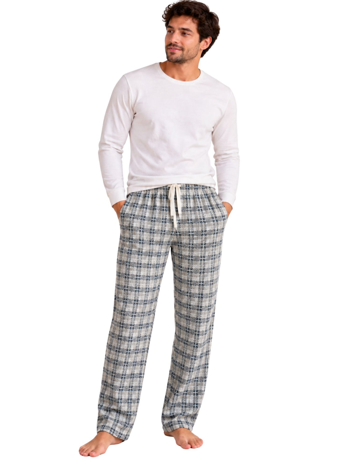 بنطلون Black White Plaid خريفي