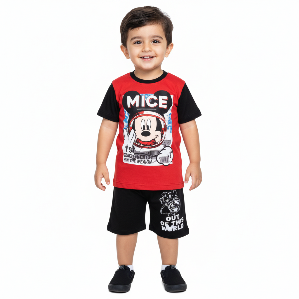 Boys' summer Mickey Mouse pajamas