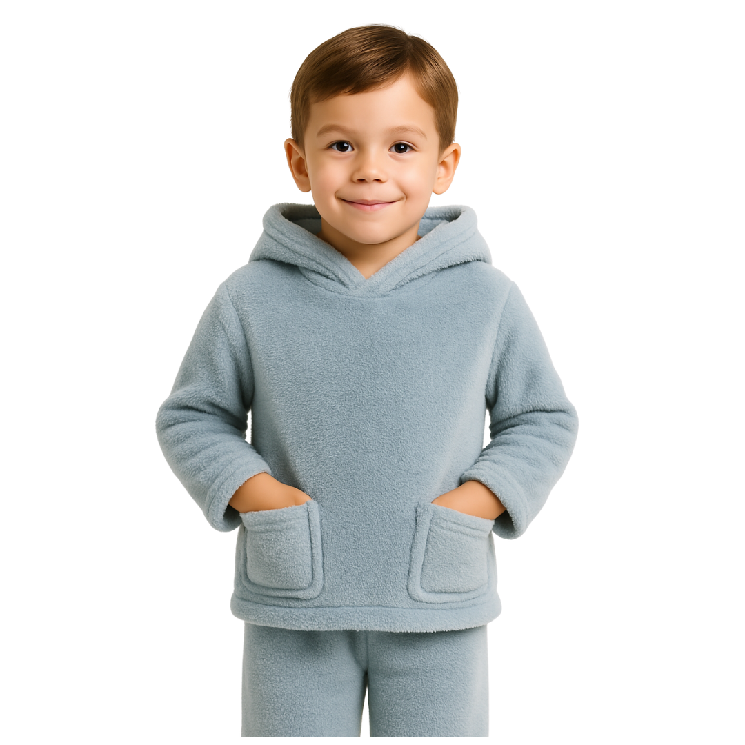 Light gray winter pajamas for boys