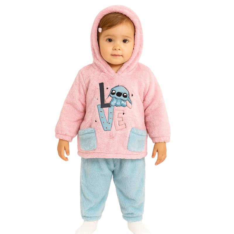 بيجامة استيتش لاف شتوي بناتي