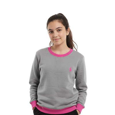 سويت شيرت رمادي شتوي بناتي