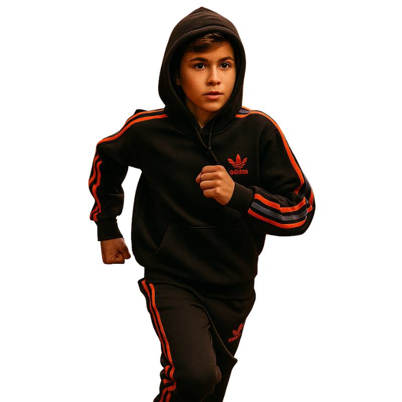 طقم رياضي برتقالي خريفي أولادي