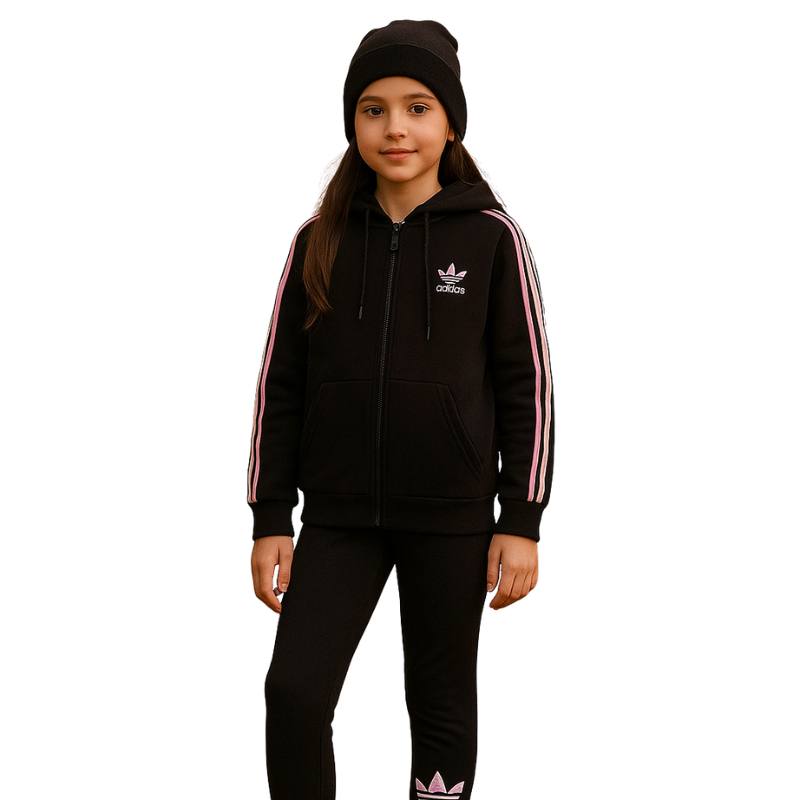 Girls' pink and white autumn tracksuit