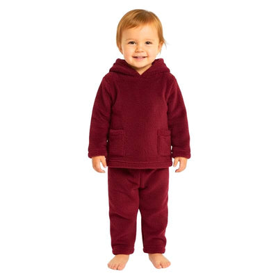 Girls' winter burgundy pajamas