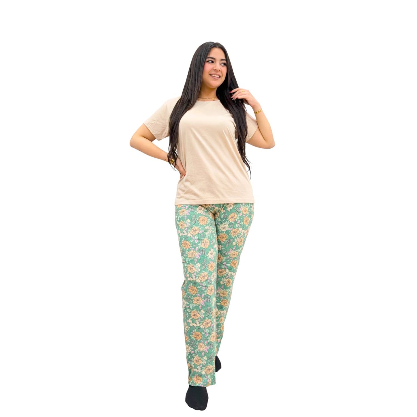 Women's beige summer pajamas