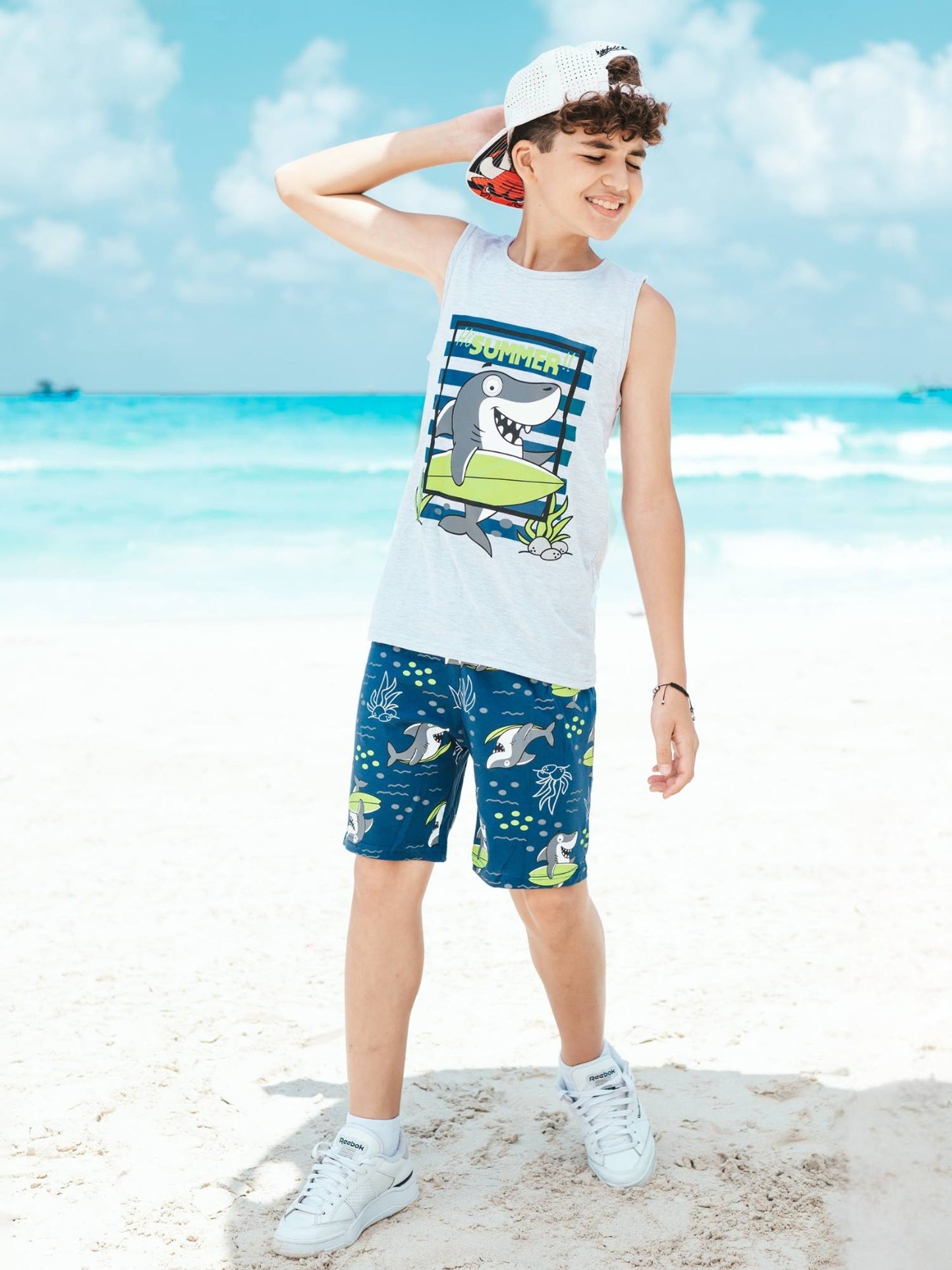 Boys' Summer Surfing Shark Pajamas