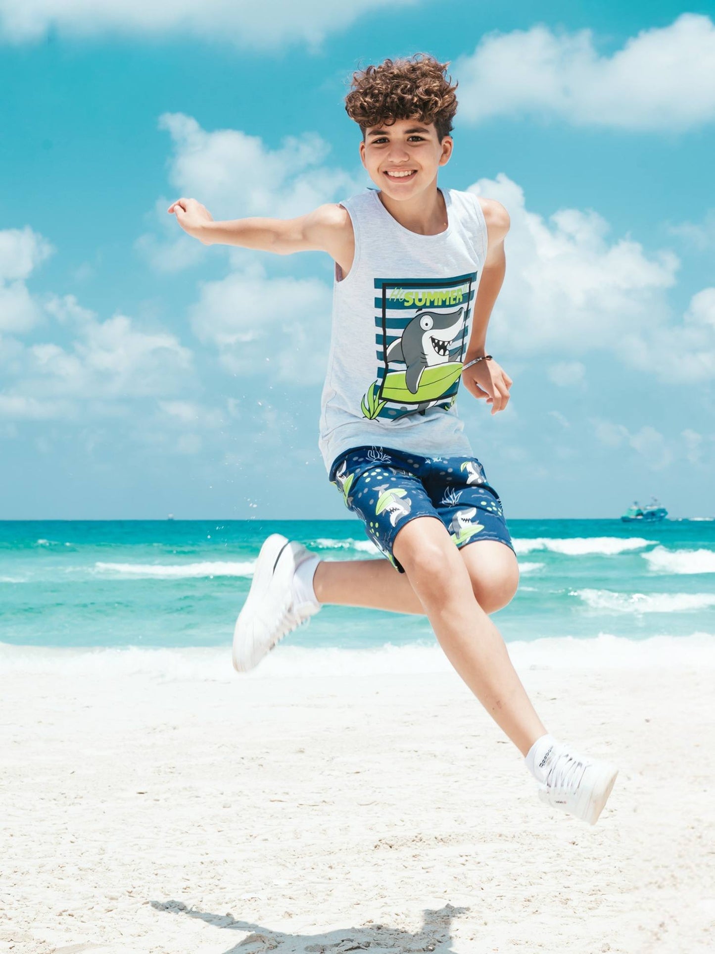 Boys' Summer Surfing Shark Pajamas