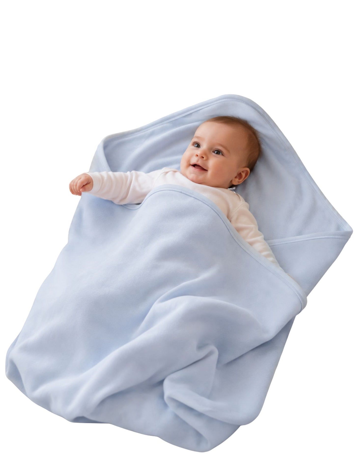 كوفرتة مواليد Baby Blue بغطاء رأس