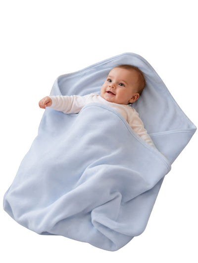 Baby Blue Hooded Baby Receiving Blanket