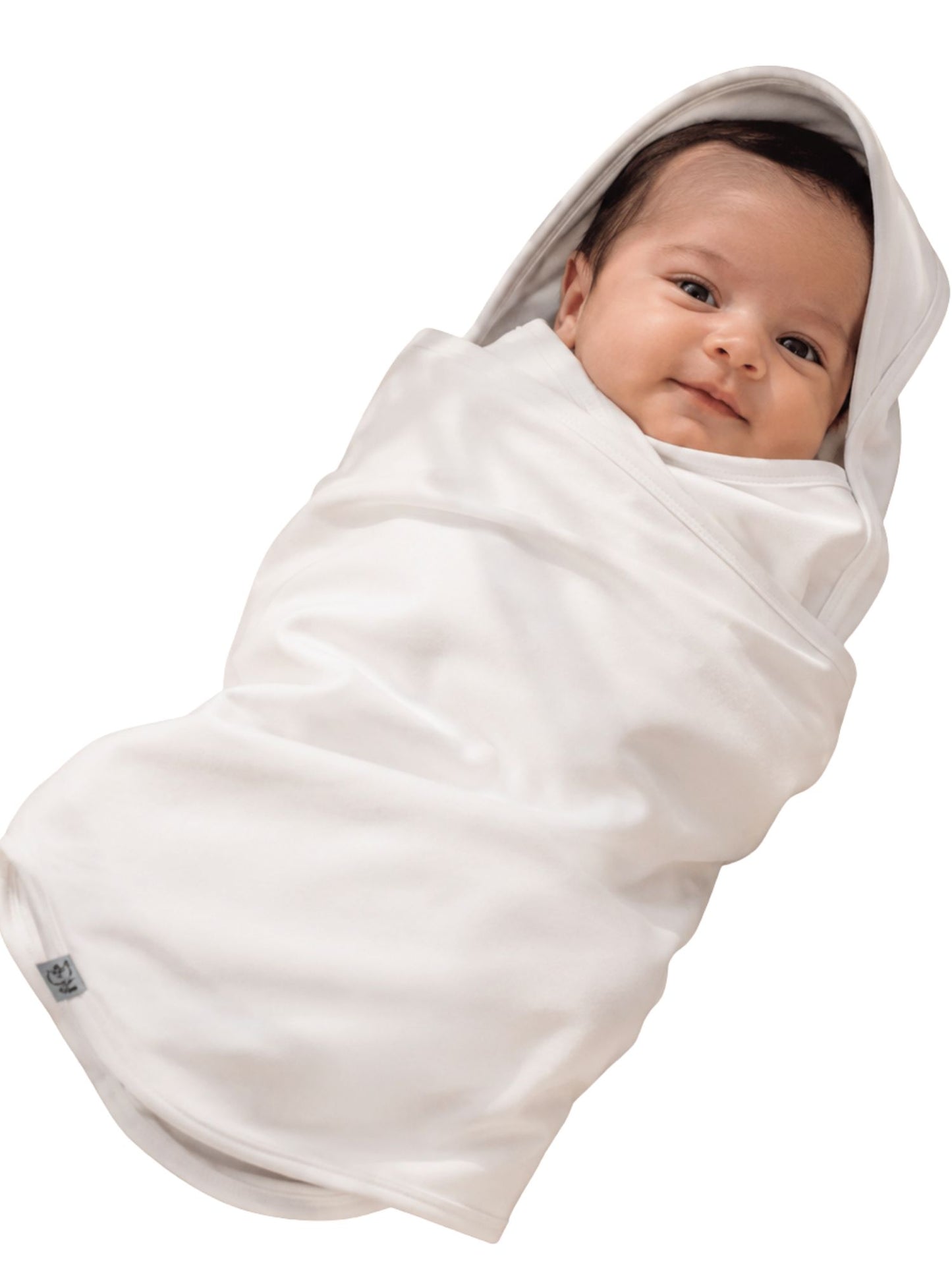 كوفرتة مواليد Plain White بغطاء رأس