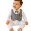 Little Gentleman Grey Cotton Baby Boys’ Sleepsuit