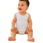 Warm White Cotton Sleeveless Baby Bodysuit