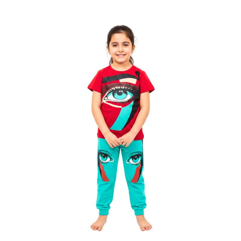 Girls' summer eye pajamas