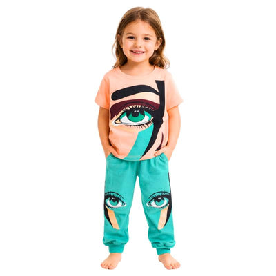 Girls' summer eye pajamas