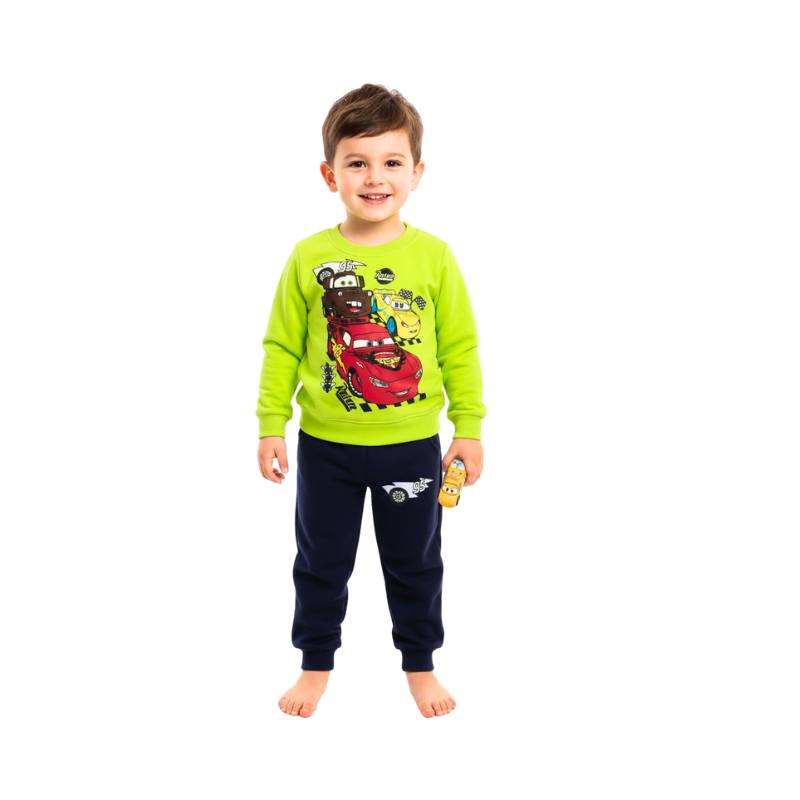 Boys' winter green Cars pajamas