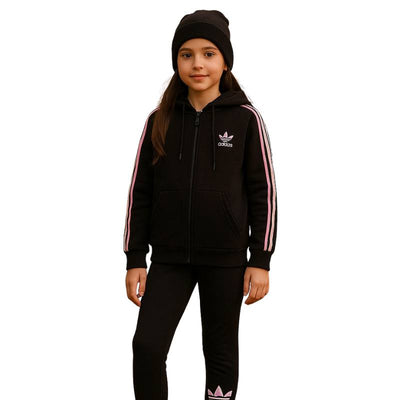 طقم رياضي White & Pink Tracksuit خريفي بناتي