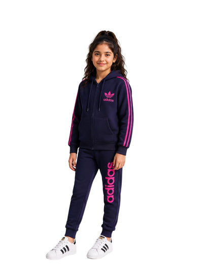 Girls' autumn fuchsia tracksuit