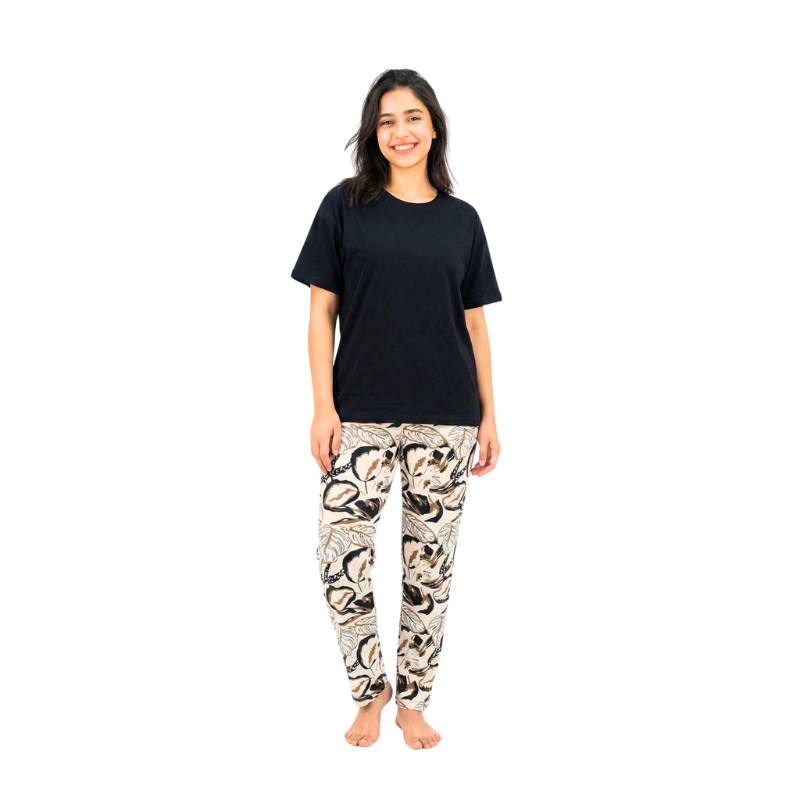 Women's black summer pajamas