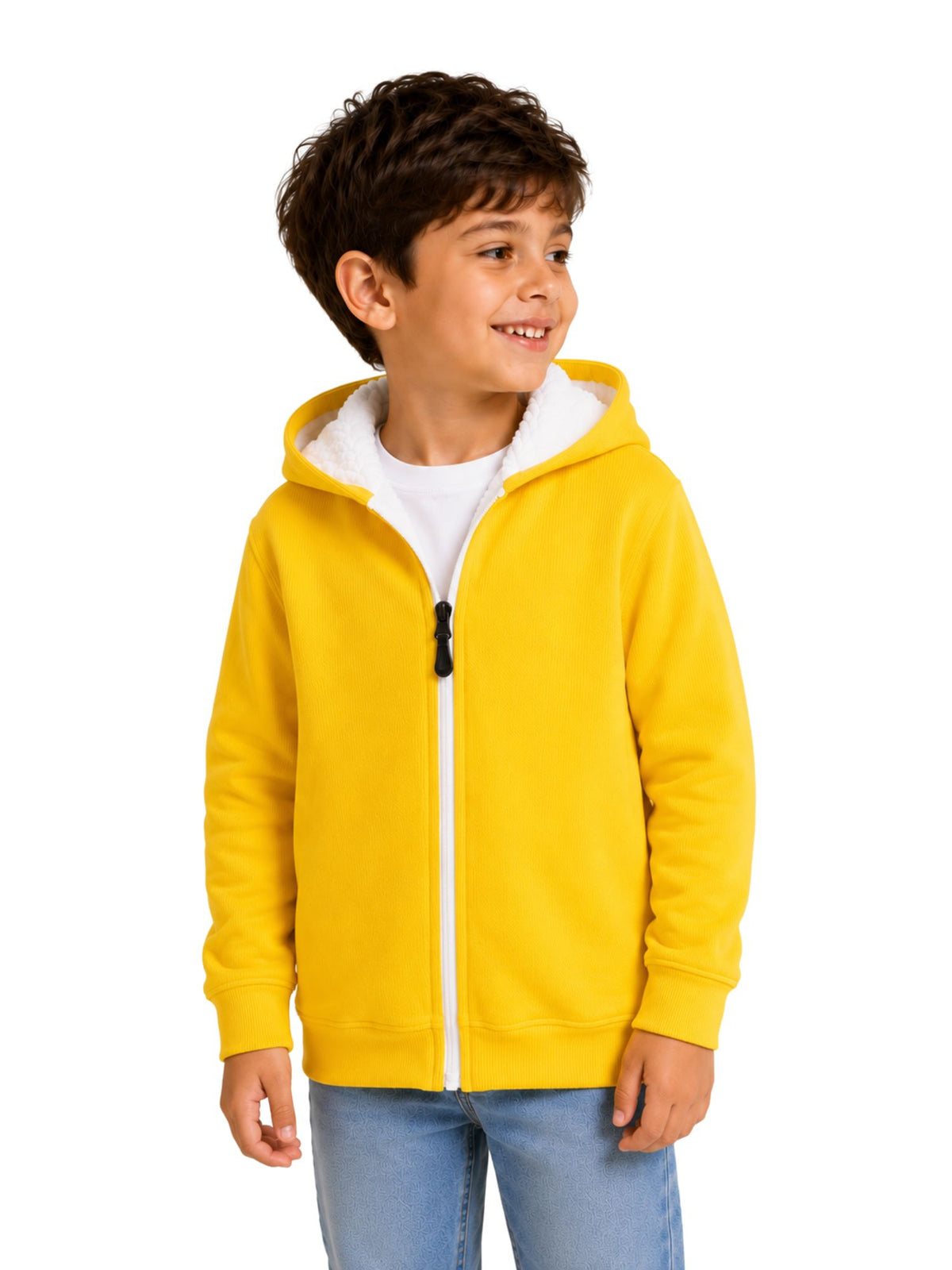 سويت شيرت Arctic Zip Yellow شتوي مبطن فرو