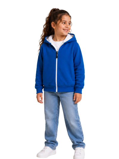 Arctic Zip Blue sweatshirt, winter, fur-lined