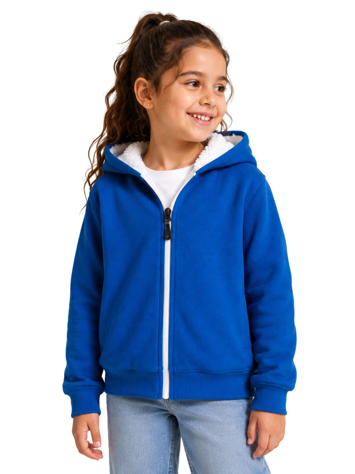 سويت شيرت Arctic Zip Blue شتوي مبطن فرو