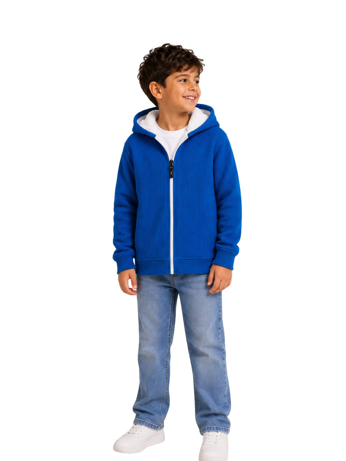 سويت شيرت Arctic Zip Blue شتوي مبطن فرو