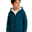 Arctic Zip Green Winter Sweatshirt with Faux Fur Lining