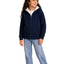 Arctic Zip Navy Blue winter fleece-lined sweatshirt