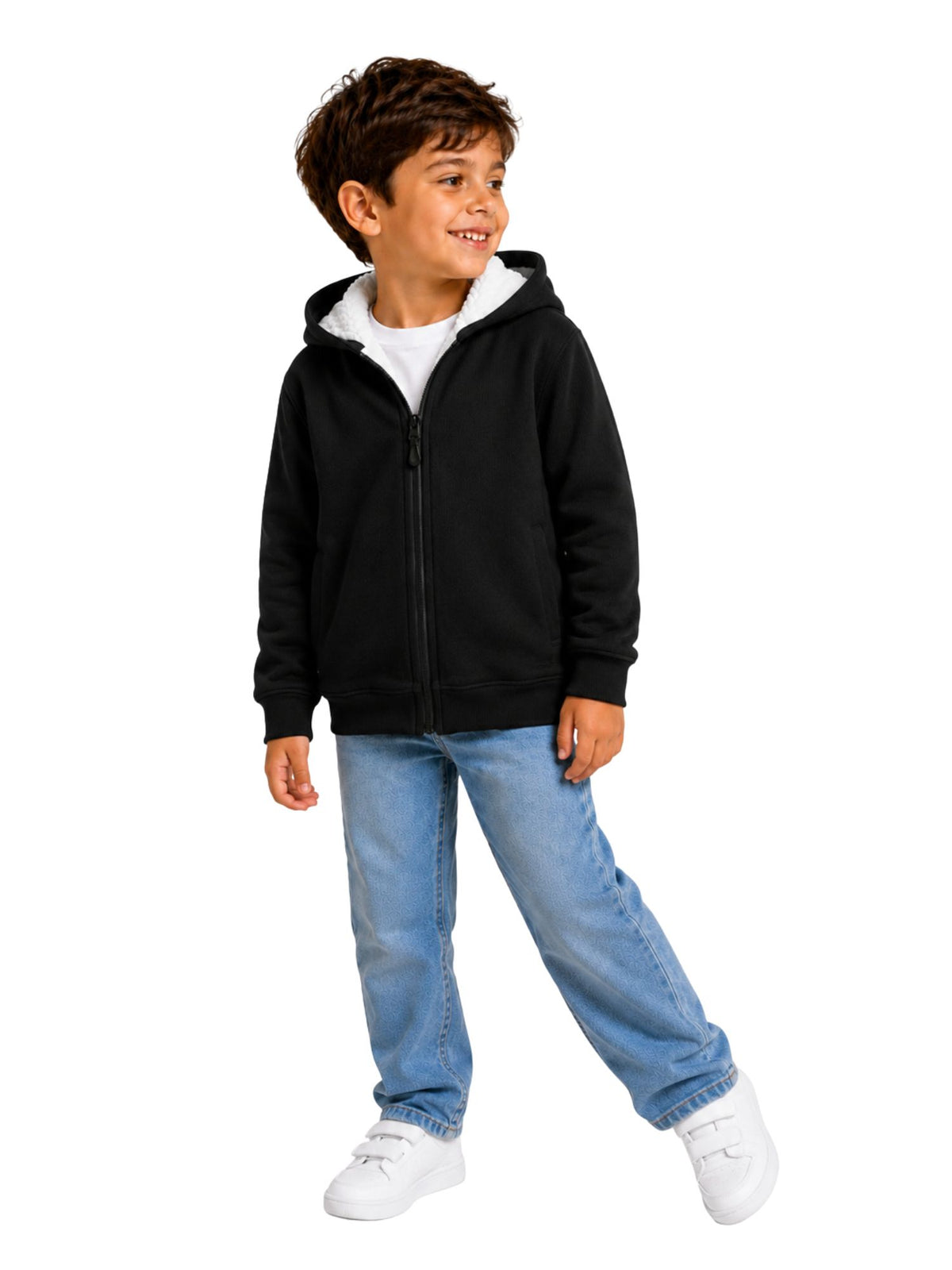 سويت شيرت Arctic Zip Black شتوي مبطن فرو
