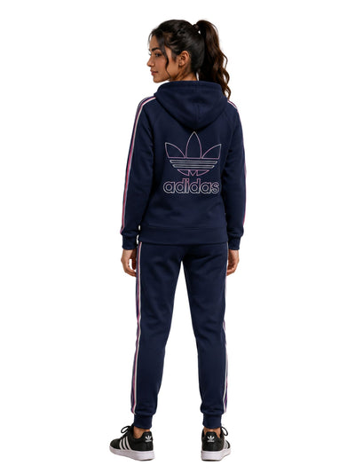 Girls' navy blue autumn tracksuit