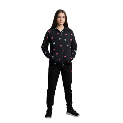 طقم رياضي منقوش ألوان خريفي بناتي