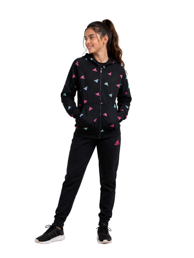 Girls' autumn-colored patterned tracksuit