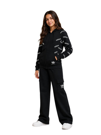 Autumn embossed wide-leg tracksuit