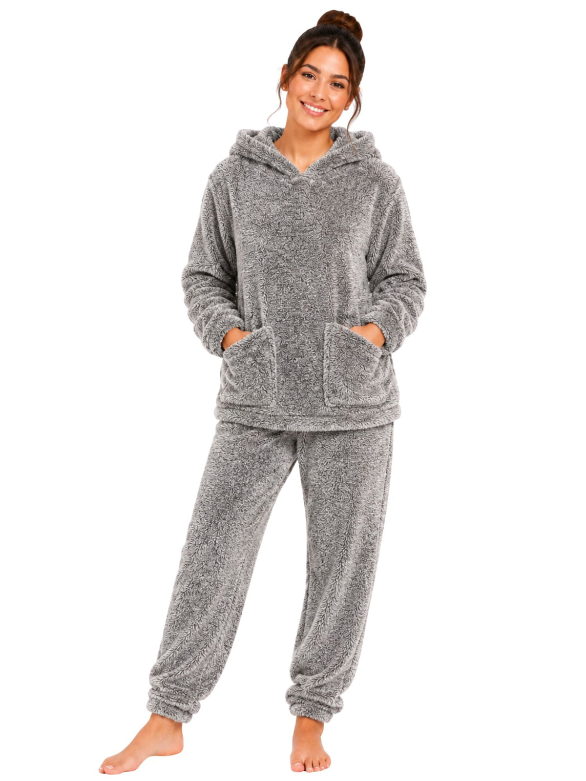 بيجامة Polar Cozy Dotted Grey شتوي حريمي