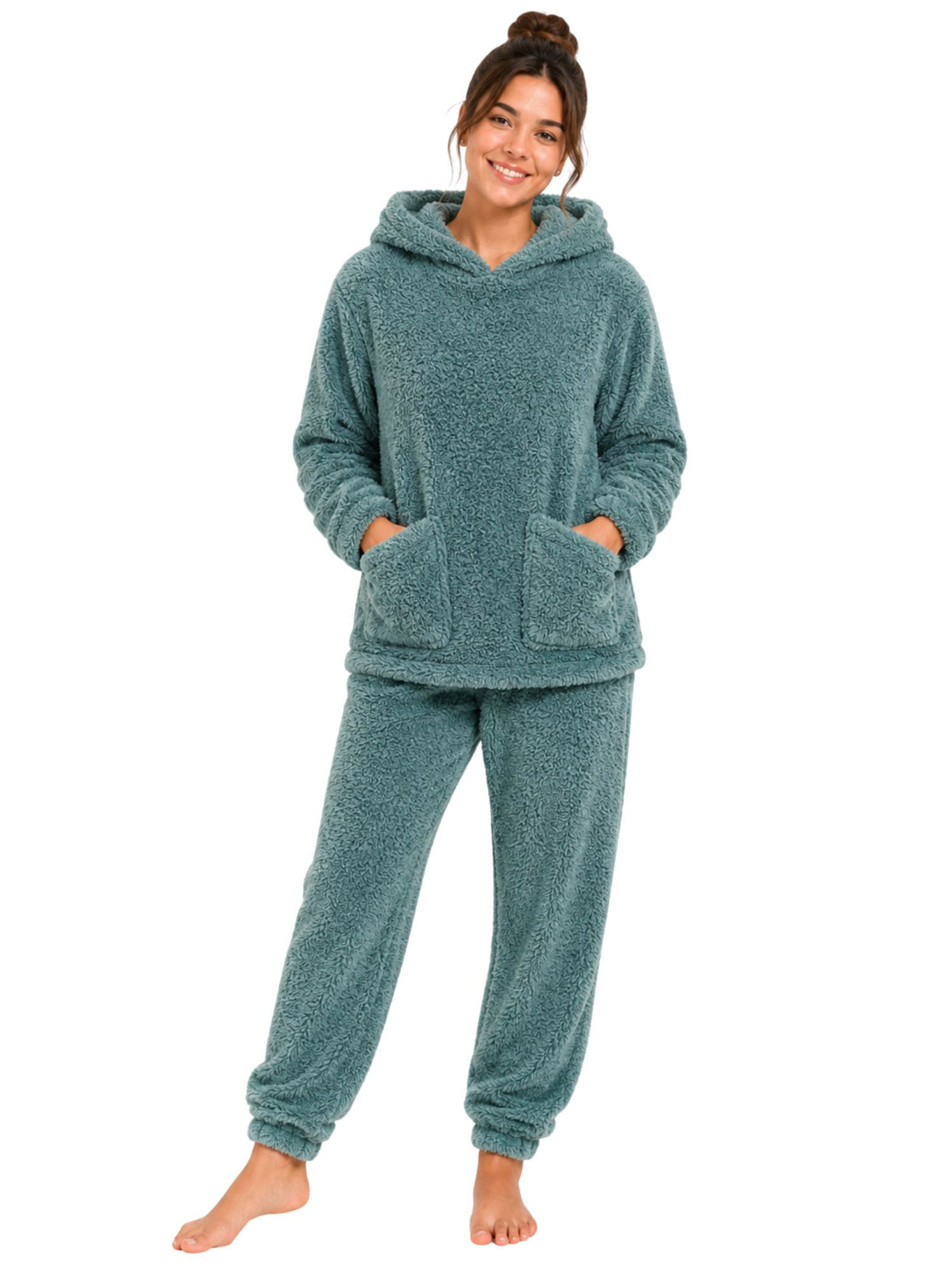 بيجامة Polar Cozy Dusty Teal شتوي حريمي