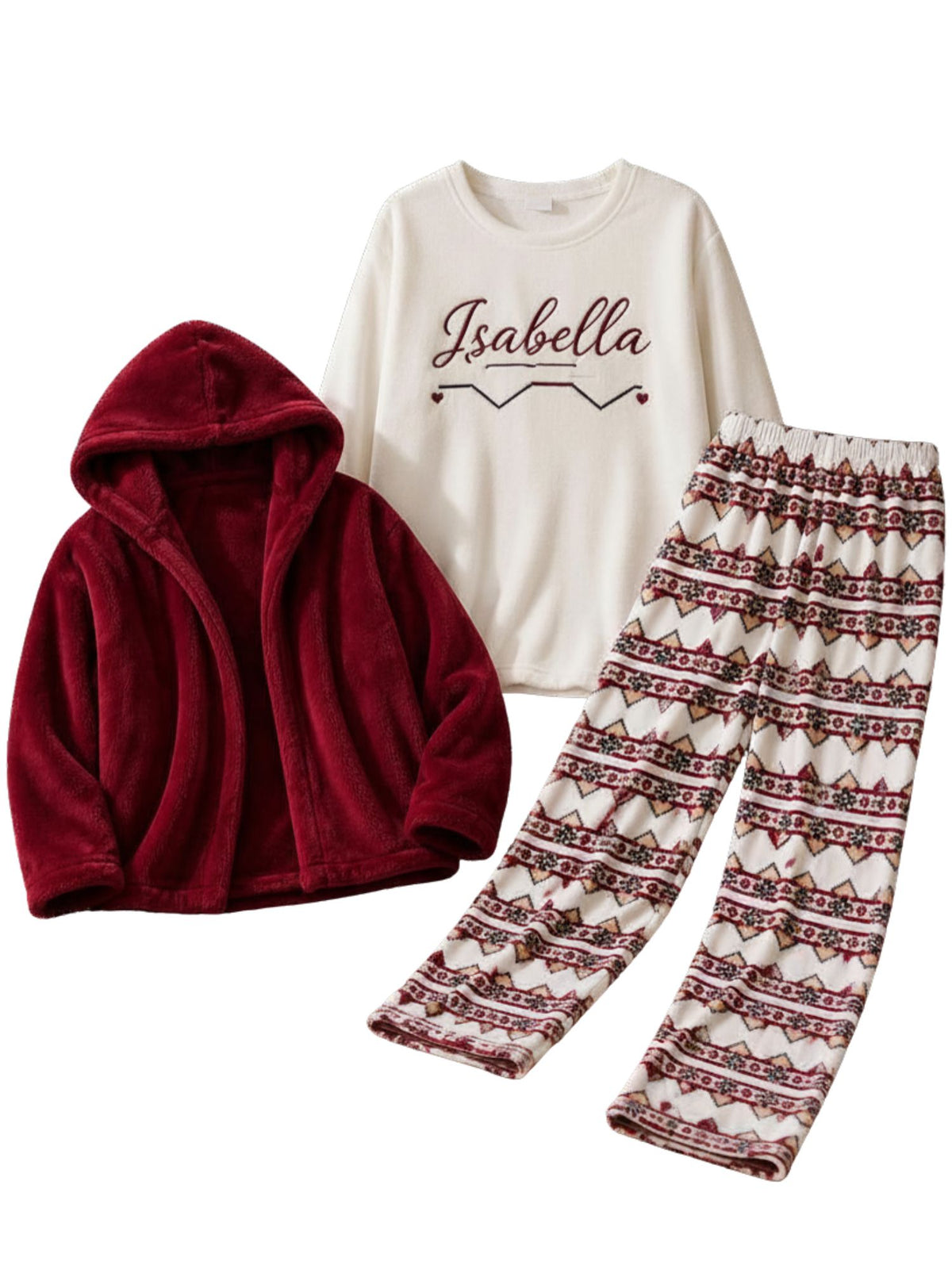 Isabella Women's Cozy 3-Piece Winter Pajama Set