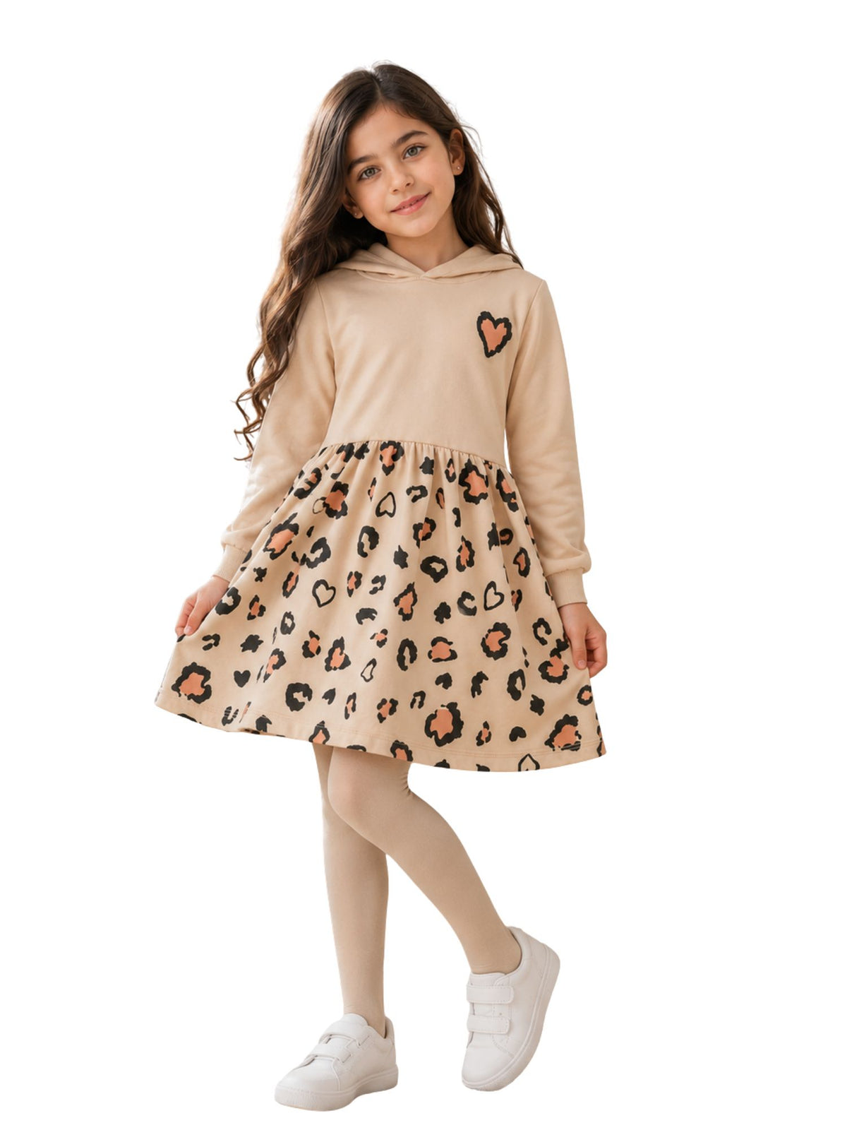 Girls' Winter Leopard Love Dress