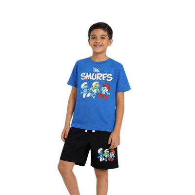 بيجامة السنافر صيفي اولادي