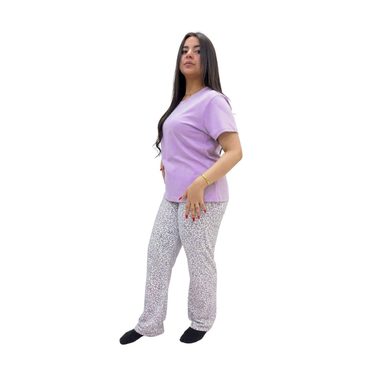 بيجامة بنفسجي صيفي حريمي