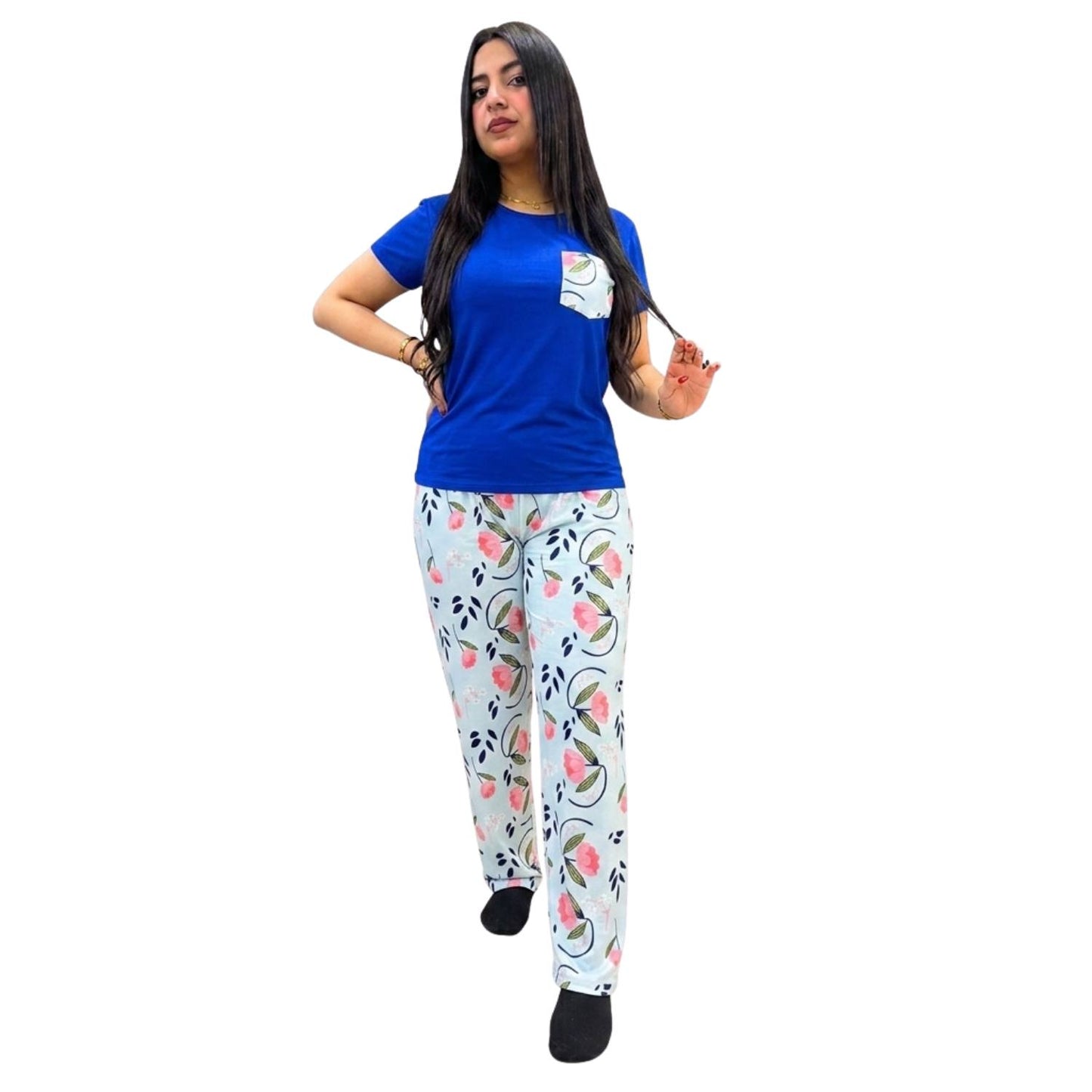 بيجامة Blue Blossom صيفي حريمي